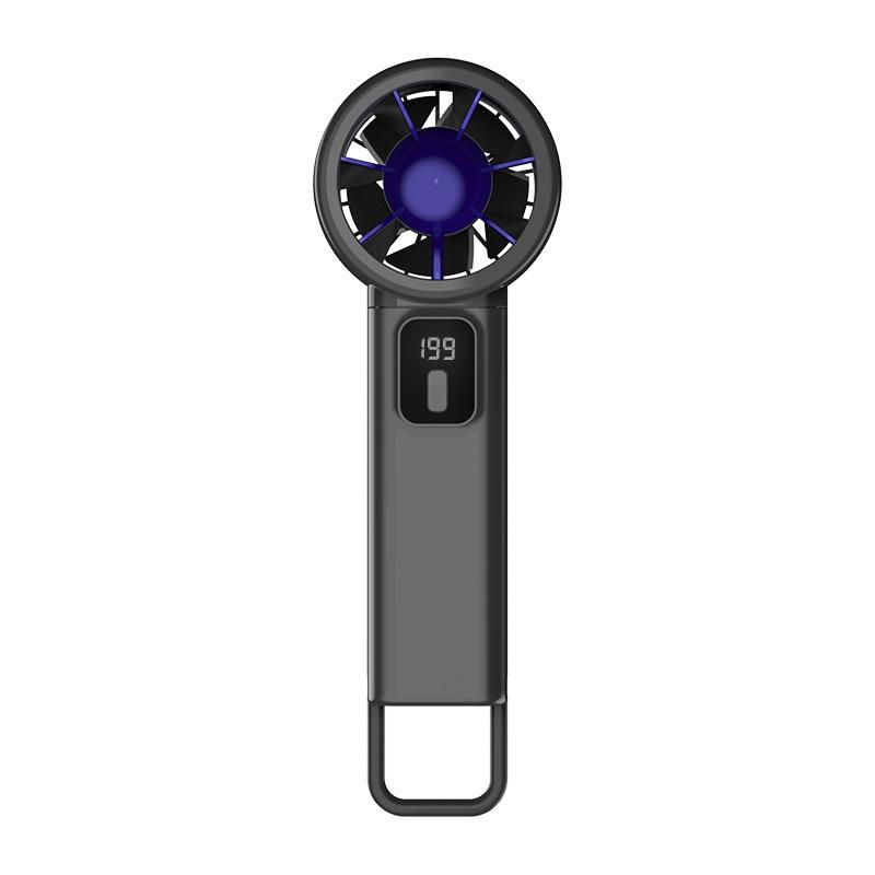 USB Mini Fan Foldable Portable Desktop Turbo High Wind Force Electronic Display 199 Speed Adjustable Quiet Operation