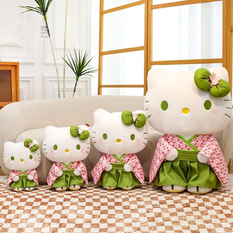 35-55 см Японский стиль Маття Цветок сакуры Кимоно Плюшевая игрушка Hello Kitty Мягкая подушка Декор комнаты дивана Кукла-спутник для комфорта