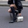 Fashion Pointed Toe Studded Zipper Ladies Knee High Shaft Shoes Hot Demi-season On Promotion Designer Luxury Goth Y2k Women's Long Boots