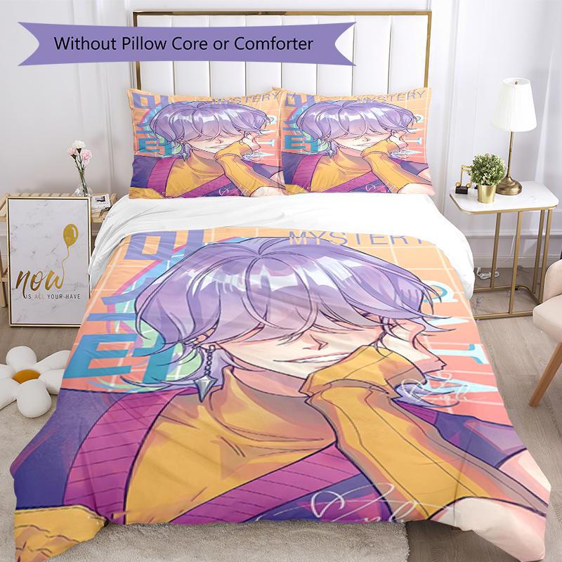 3pcs Saja Boys Bedding Set Duvet Cover Closure Includes 1 Duvet Cover & 2 Pillowcases, Soft and Comfortable for All Seasons.