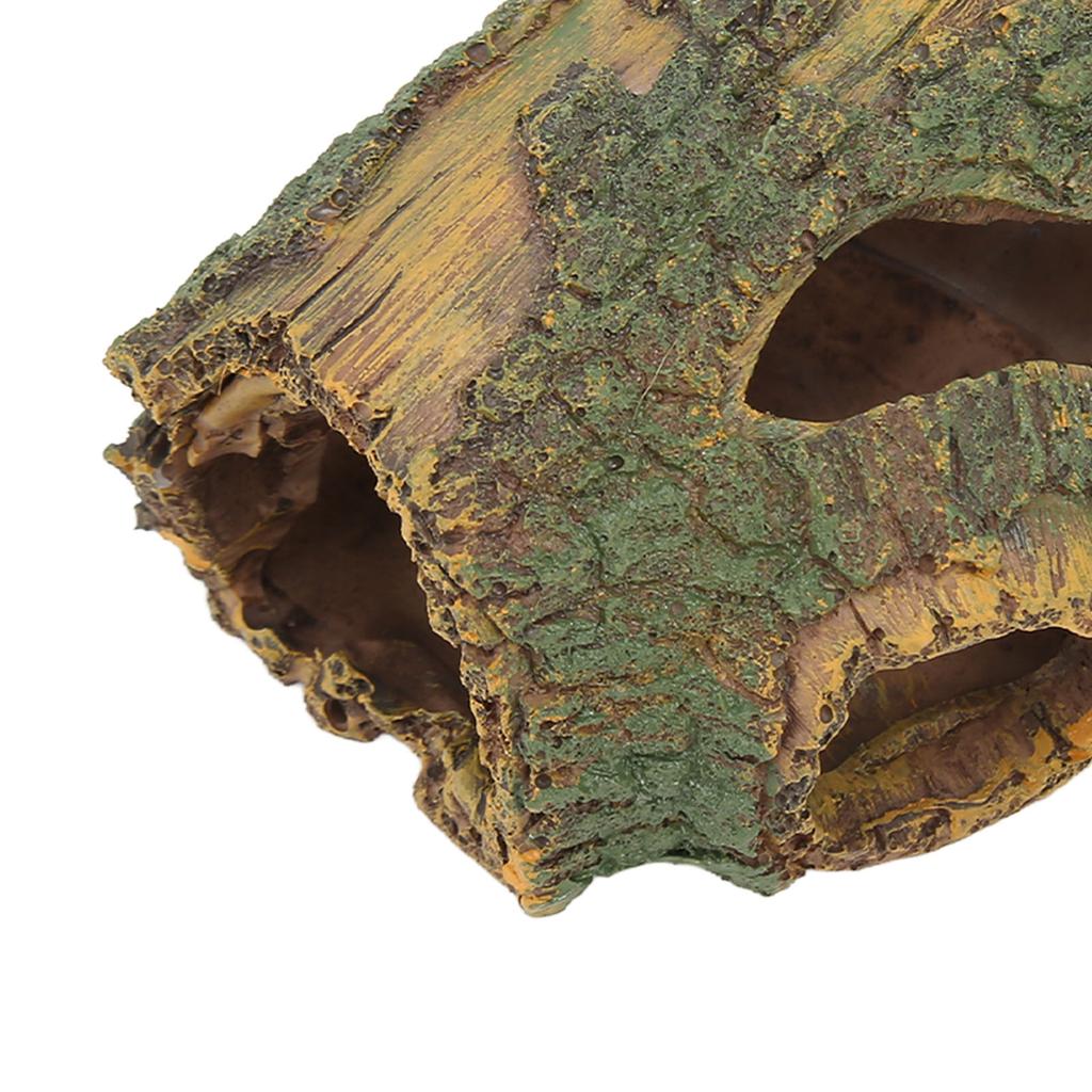 Wood Aquarium Ornament Simulation Resin Fish Artificial Tree Hole Ornament for Aquascaping