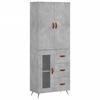 Vidaxl Witrynka, Szarość Betonu 69,5X34X180 Cm Materiał Drewnopochodny