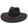 Suede Top Hat Men And Women Couple Big Eaves Hat Flat Edge Jazz Hat