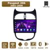 Автомобильная магнитола Android Car-Play для Peugeot 206 2001-2008 Мультимедийный плеер Головное устройство Стерео Навигация GPS BT WIFI, 8 ЯДЕР ,2+32 ГБ