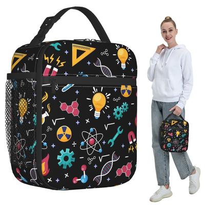 STEM Icons Pattern Science Engineering Insulated Lunch Bag for Women Office Cooler Thermal Food Box Tote Lunch Boxes Container