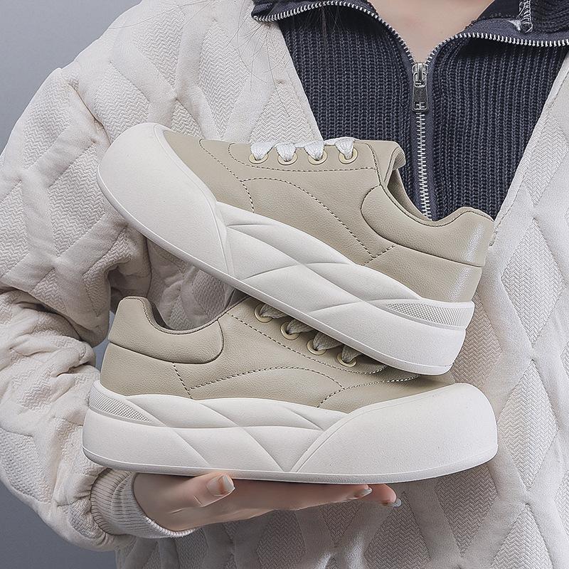 Bread Shoes Женская весенняя новинка для студентов Модные универсальные туфли на платформе Повседневная обувь для весны и осени