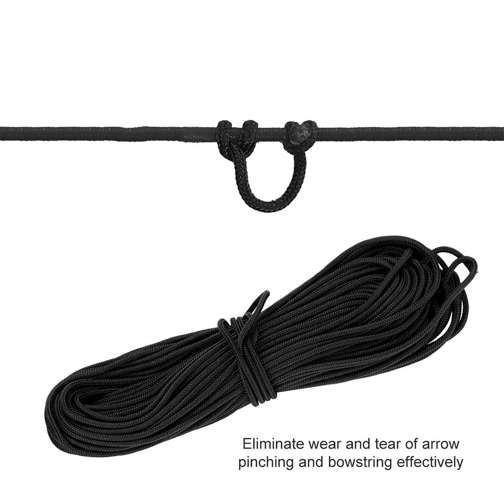 Archery Compound Bow String Nylon Nock Safe Release D Loop Bowstring Accessory Black