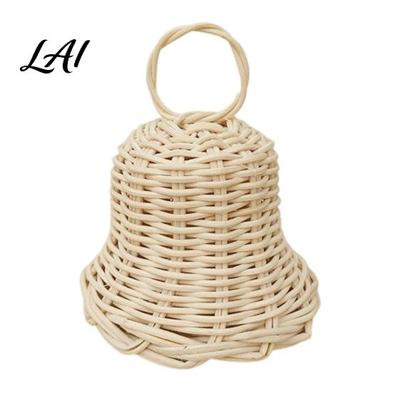 Warm Texture Holiday Decor Christmas Bells Rattan Wicker Bell Decoration Handmade Pendant Crafts for Holidays Hanging Toy Parties Home Farmhouse