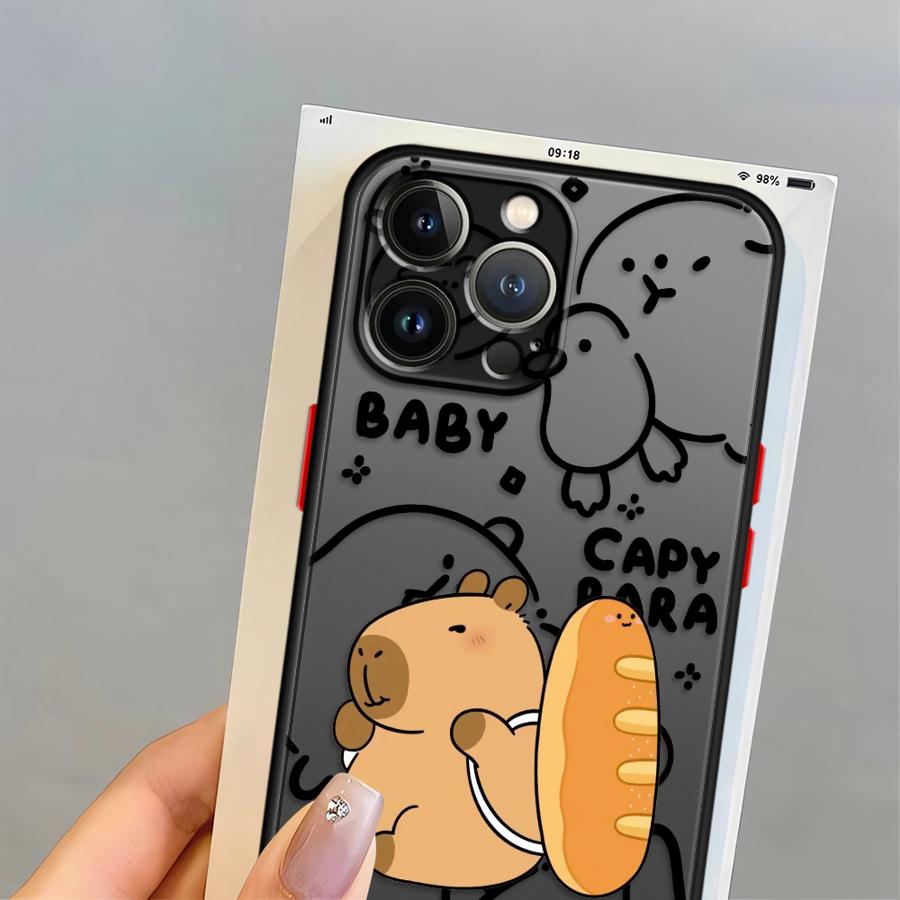 Милый чехол-капибара для iPhone 17 Pro Max 11 XS XR 13 Mini 7 8 SE 15 14 Air 16 Plus 12 Funda Задняя крышка телефона