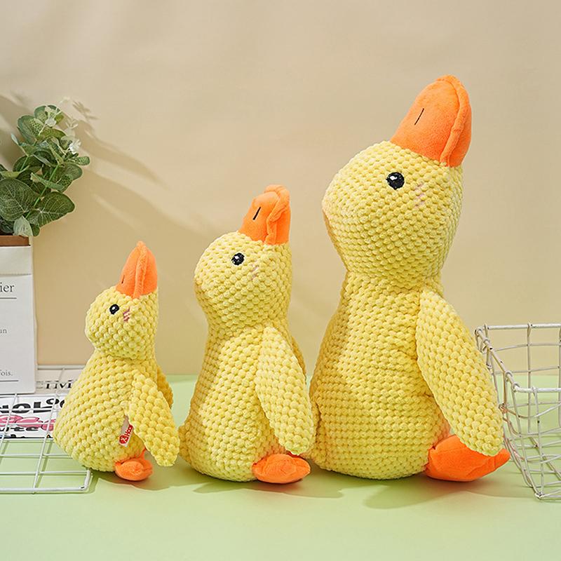 Мультяшная плюшевая игрушка для сна, милая мягкая игрушка в виде утки, прочная, устойчивая к укусам, пищащая, чистящая зубы для домашних животных, жевательная игрушка, товары для животных