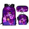 Trendy Popular Novelty pizza tower 3D Print 3pcs/Set Student School Bags Laptop Daypack Backpack Crossbody Lunch bag Pencil Case