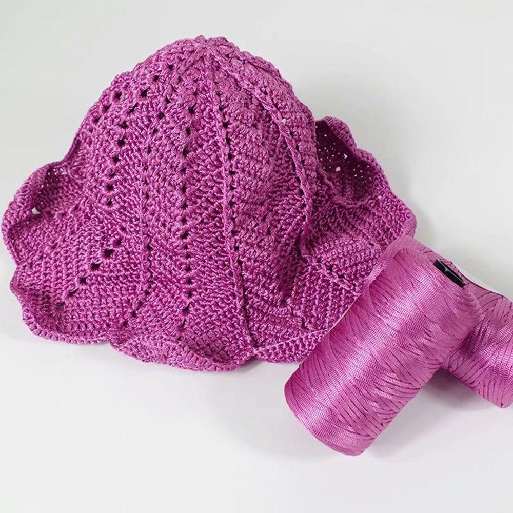 Новая летняя легкая пряжа из вискозы для вязания крючком, шелковая нить, плетеная вручную, шапка для вязания крючком, ледяная веревка