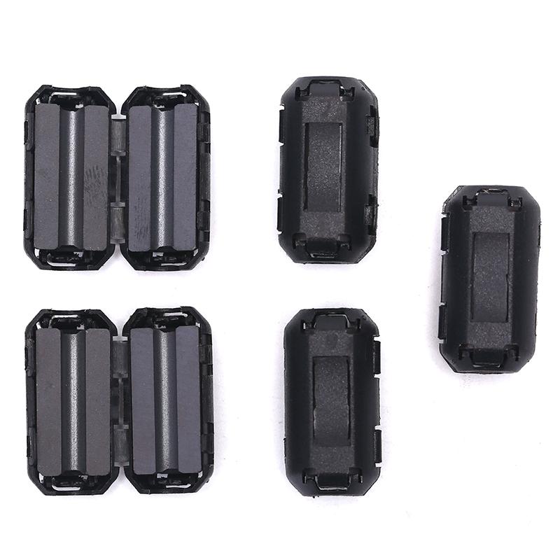 5Pcs 3.5Mm Noise Suppressor Emi Rfi Clip Choke Ferrite Core Cable Filter Black