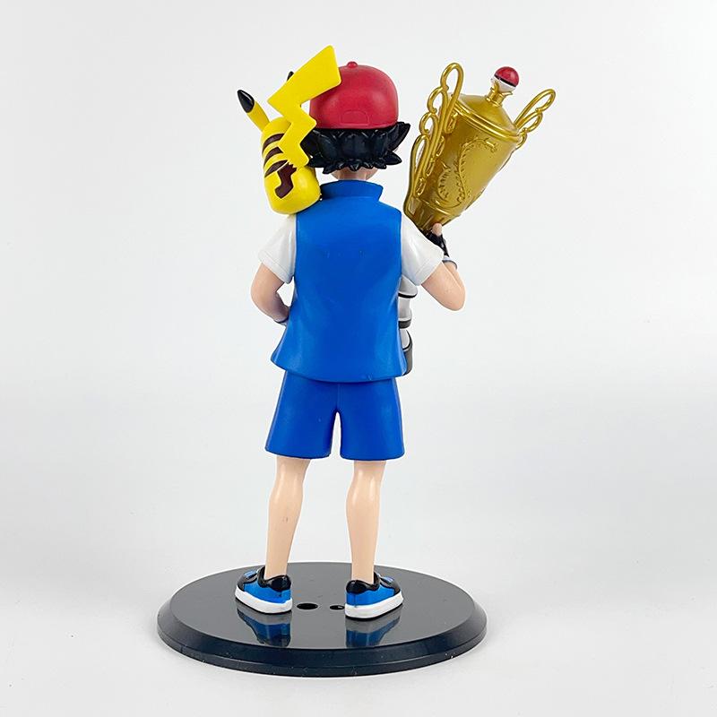 Pokemon Action Figure Ash Ketchum Pikachu Champion Trophy Anime Collectible Model Boxed Desktop Ornament For Pokemon Anime Fans