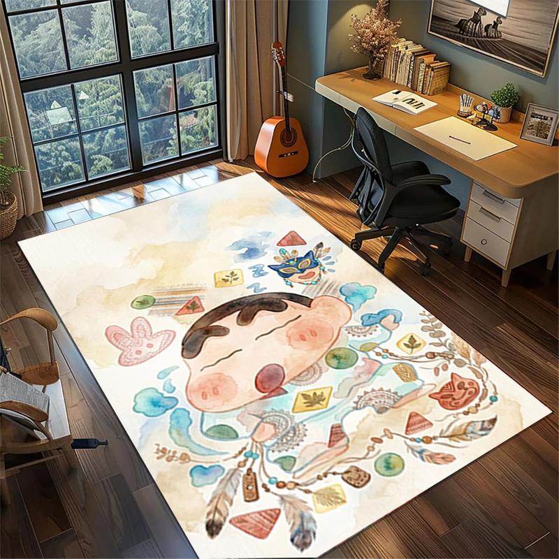 Crayon Shin-chan Large Area Rug Non Slip Washable Floor Mat for Bedroom Gamer Room Home Decor