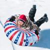 Inflatable Ski Ring PVC Sledding Tube Thicken Snow Tubing Winter Snow Tube with Handle