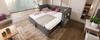 Upholstered Daybed 90x200 cm, Single Sofa Bed with Pull-Out, USB & Type-C Charging Port and Cup Holder, Linen Blend Fabric, Grey, without Mattress.