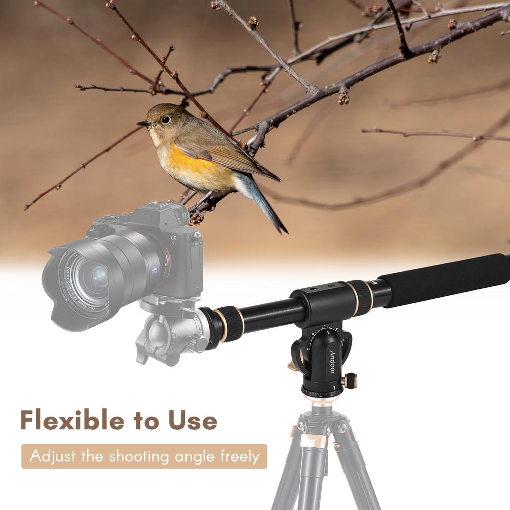 Andoer Universal Tripod Extension Arm Aluminum Alloy Detachable Extender Horizontal Centre Column