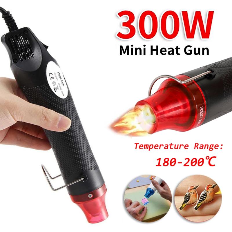 220V/110V Mini Heat Gun Electric Power Hot Dryer Hot Air Gun 300W Heat Temperature Blower Shrink Plastic Soldering DIY Crafts Tool