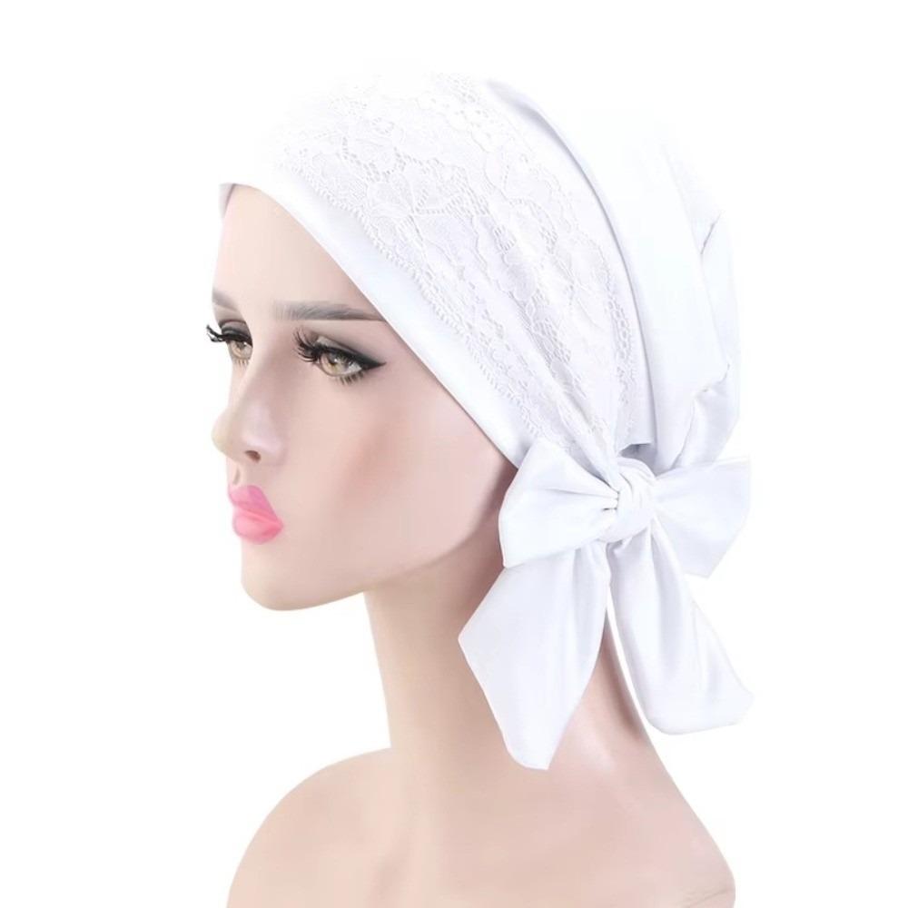 Long Tail Headscarf Hat Solid Color Hijab Caps Fashion Chemo Hat for Women
