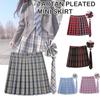Униформа Jk для девочек, повседневная клетчатая мини-юбка с галстуком, плиссированная юбка в студенческом стиле с высокой талией, школьная форма, костюм для косплея