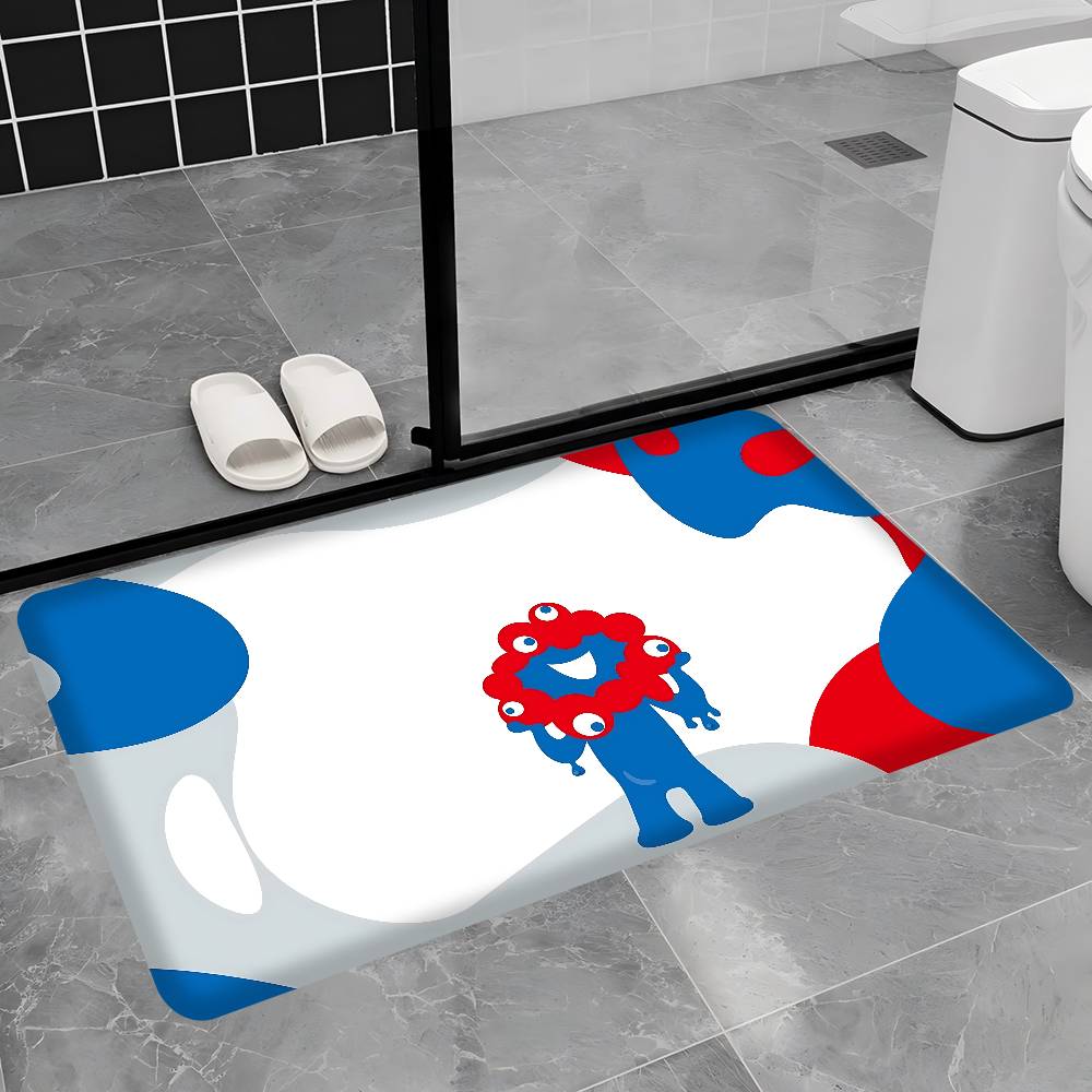 Myaku Myaku Blue Mascot Kitchen Mat Cheaper Anti-slip Modern Living Room Balcony Printed Modern Home Decor