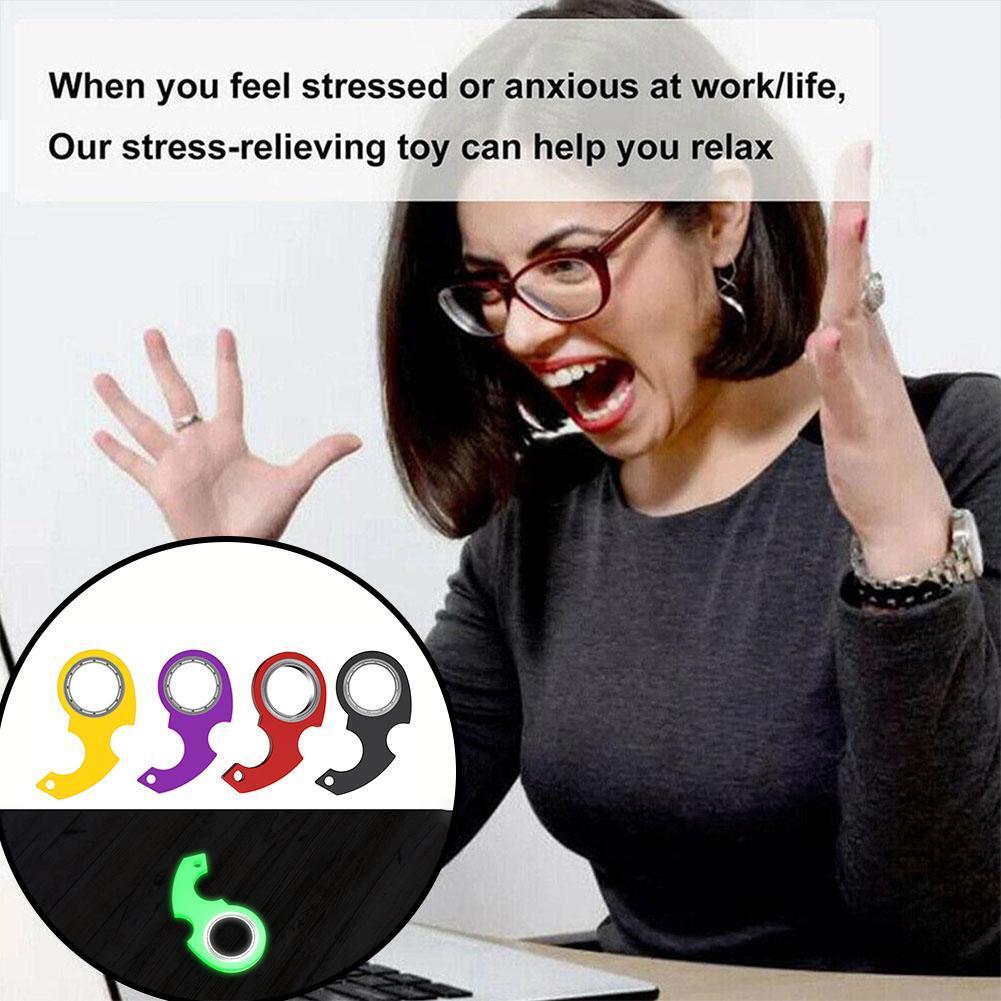 Spinner Stress Toy Metal Idget Toy Kid Fingertip Spinning Keyring Finger Fidget Ring Keyring Relieve Boredom Party Gift Keychain