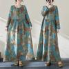 Новые цветочные праздничные платья в стиле путешествий с круглым вырезом, винтажные длинные платья из хлопка и льна, покрывающие кожу