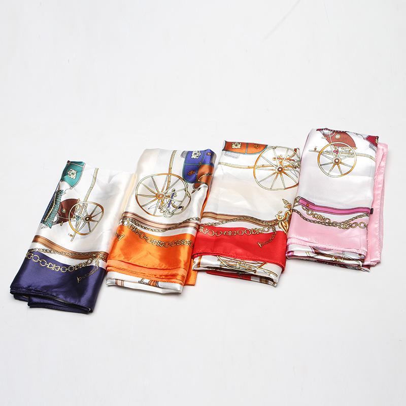 Fashion Square Scarf Women's Scarf Bib Tie Scarf Beach Towel Silk Hijab 90 * 90cm EMA