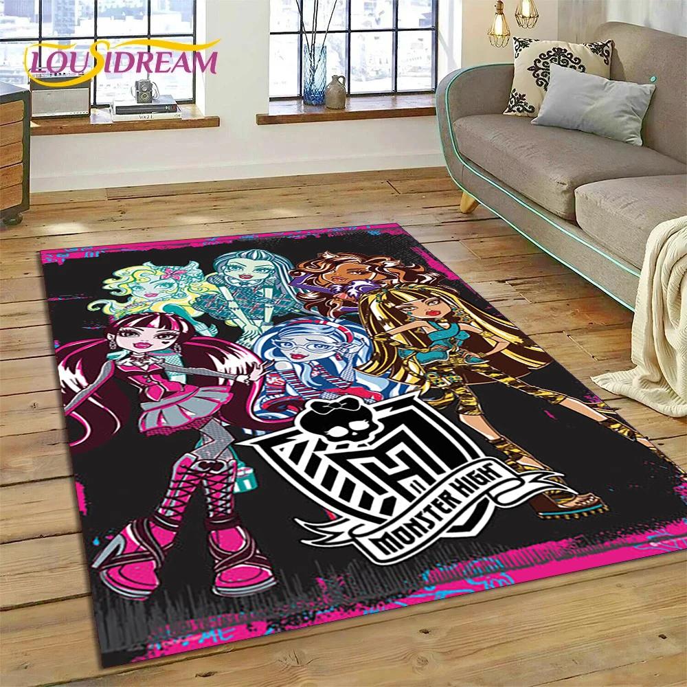 Мультяшный Ковер Monster High Draculaura Вампир для Гостиной Спальни Домашний Декор, Нескользящий Декоративный Коврик для Дивана Прихожей Подарок