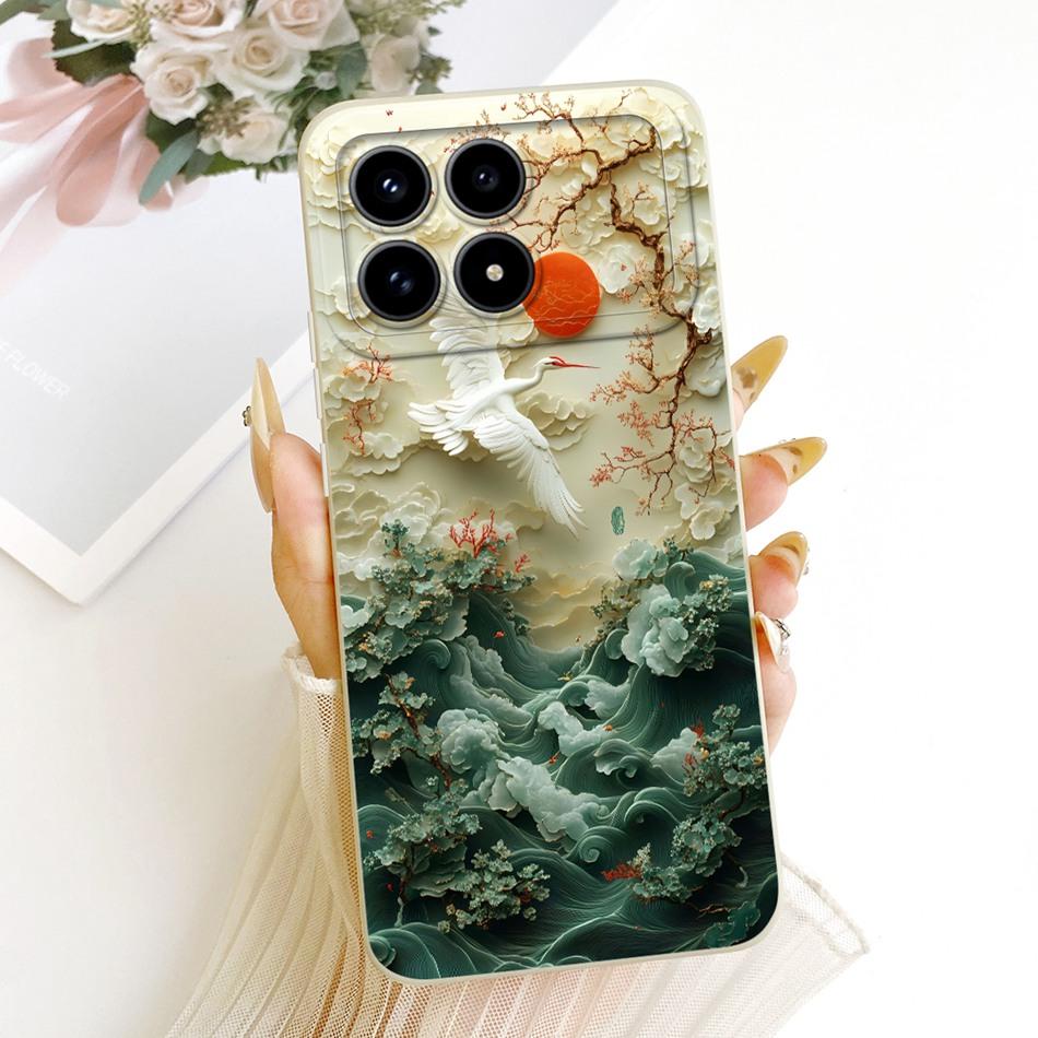 For Xiaomi Redmi K90 Cute Cat Flower Cartoon Phone Case For Redmi K 90 K90 Pro Max 5G Shockproof Soft Silicone Cases Bumpers