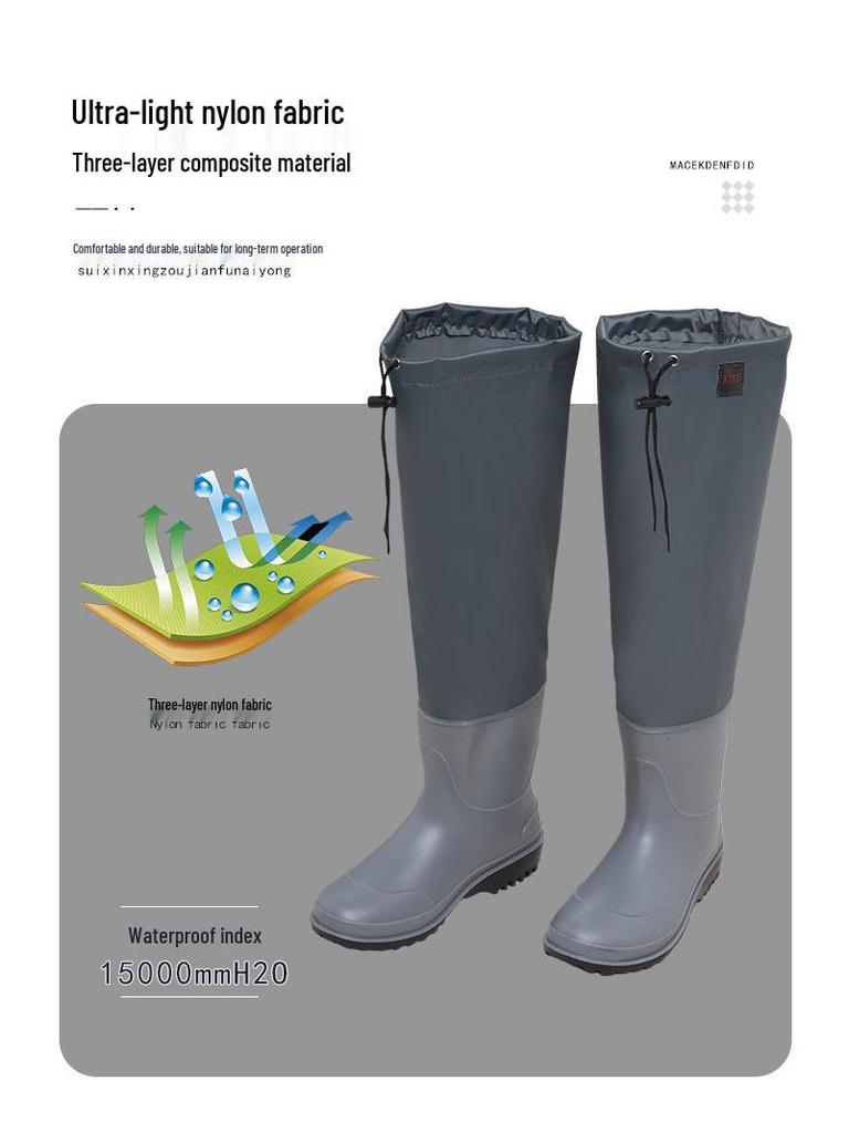 Водонепроницаемые Нескользящие Кожаные Вейдерсы с Толстым Высоким Верхом для Верховой Езды