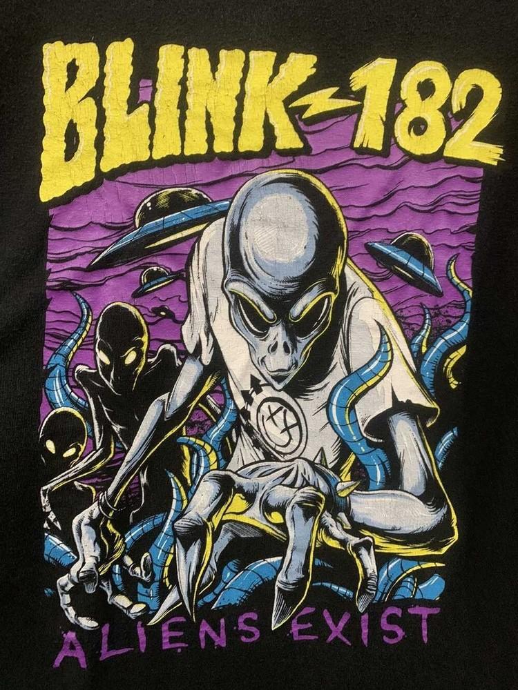 Vintage Blink-182 Aliens Exist Unisex Cotton T-shirt short sleeve S-5XL M407 Unisex T-Shirt