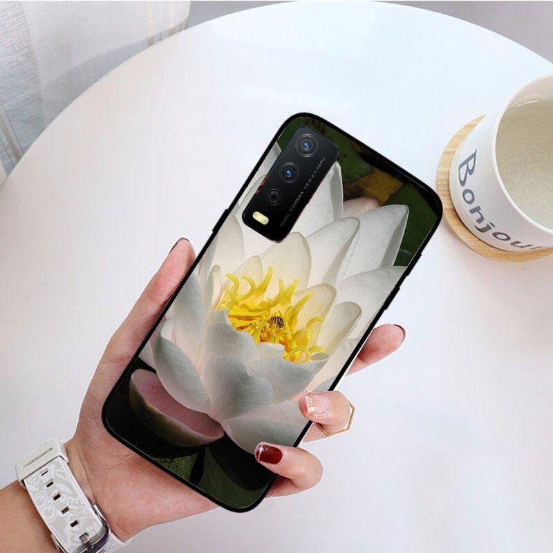 Funda ЦВЕТЫ ЛОТОСА чехол для телефона для vivo Y31 Y30 Y33S Y11S Y12S Y17 Y20 Y20S Y21 Y21S Y1S Y53S Y15 Y19 Y91C V23 5G чехлы