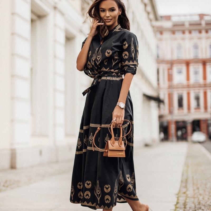 RUGOD Летняя новинка, однобортное льняное платье-рубашка с короткими рукавами и воротником-стойкой на талии, женское летнее платье средней длины