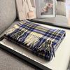 Autumn and Winter New Retro Plaid Scarf Women's Wool High-end Student Shawl Thickened Warm Scarf