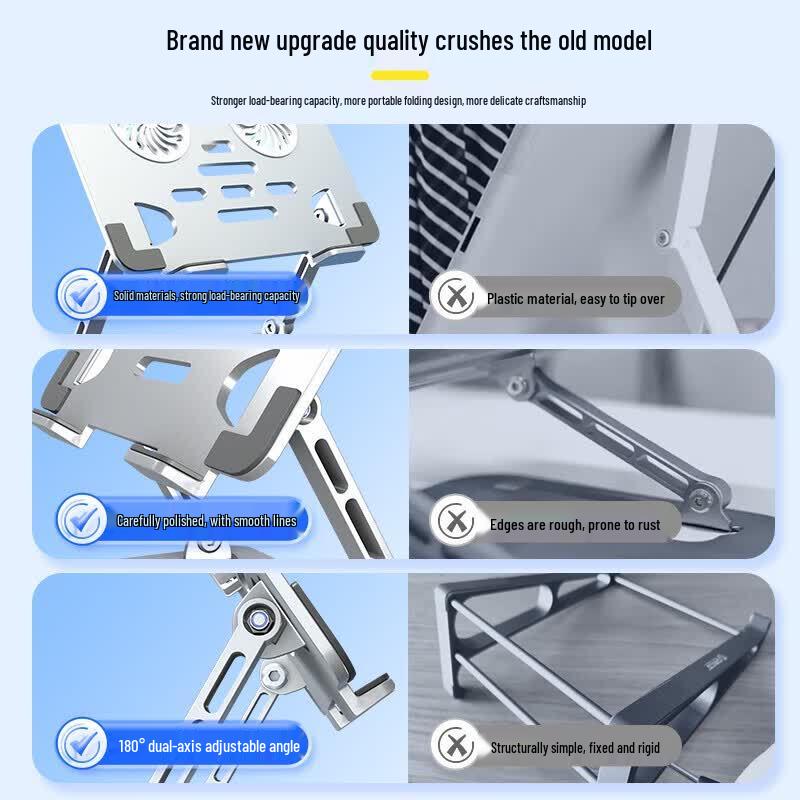 Mryc Aluminum Alloy Adjustable Laptop & Tablet Stand with Cooling Fan