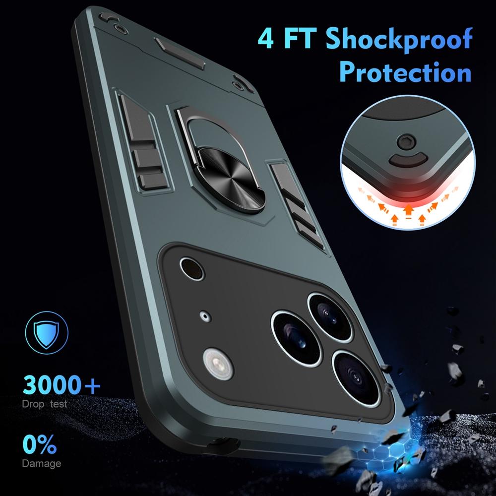 Бронированный чехол-подставка с магнитным кольцом для iPhone 17 Pro Max 5G, защитная крышка для объектива камеры для iPhone17 Air 17Pro Funda