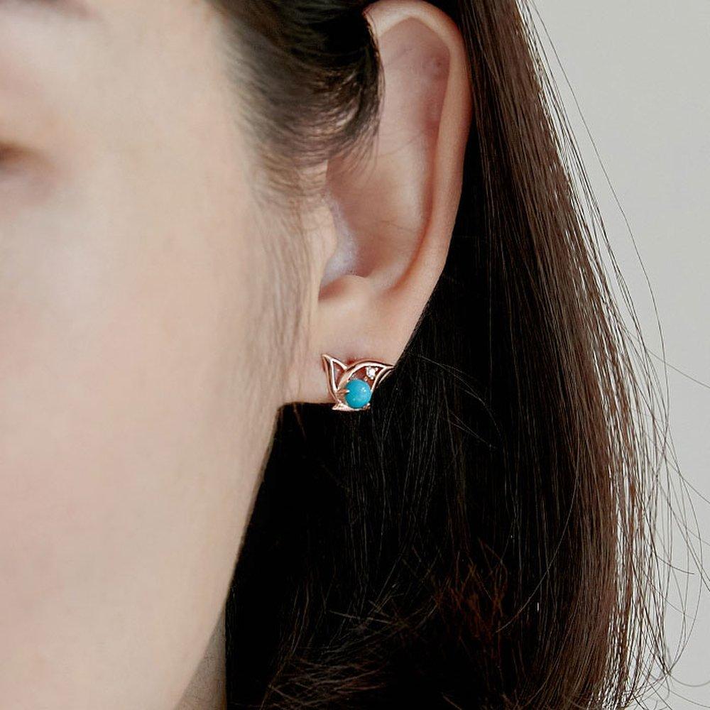 Серьги Muse Tulip Бирюзовый Серебристо-розовый Tessvp13146S