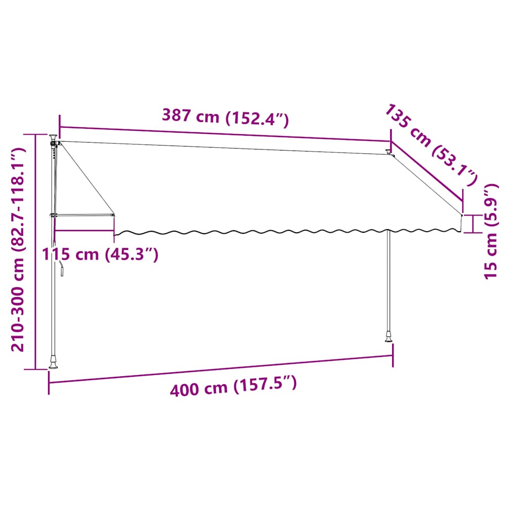 Manual Retractable Awning 400 cm Orange and Brown