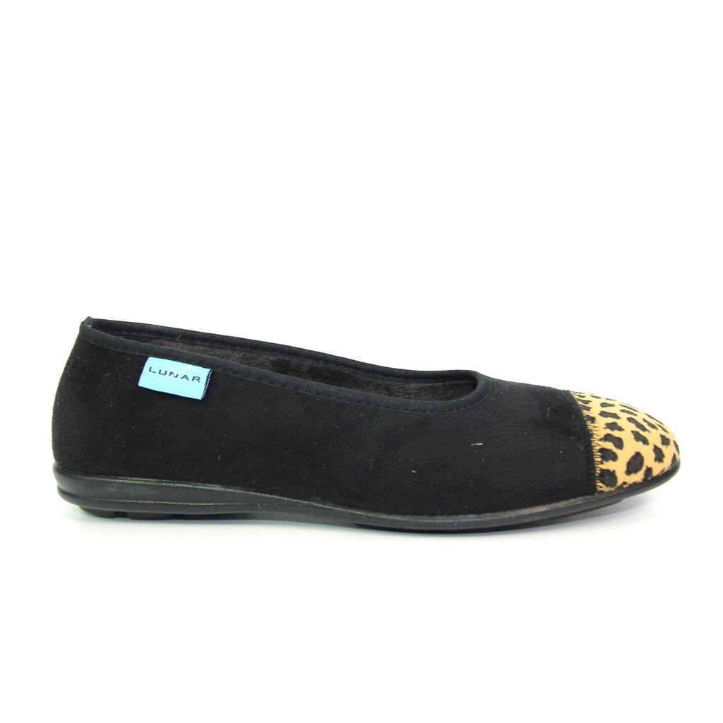 Lunar Womens/Ladies Jessie Leopard Print Slippers