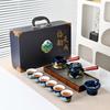 Bright Glaze Side Handle Ji Blue Tea Set Ten-piece Set Gift Box Kung Fu Set Ceramic Annual Meeting Gift