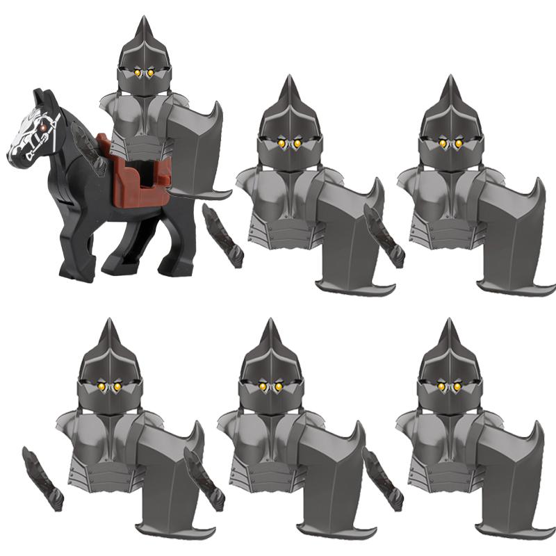 MOC Medieval Military Building Blocks Elven Warrior Orc Rohan Gondor Knight Character Set Animal Army Weapon Bow Crossbow Toy