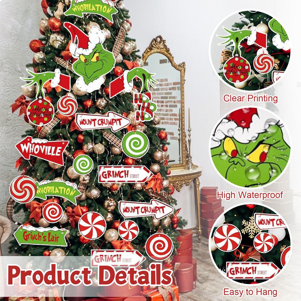 21 шт. Рождественские украшения Рождественские украшения Бумажная открытка Рождественский вор Силуэт Украшения Рождественская елка Товары для вечеринки Главная Дверь Стена