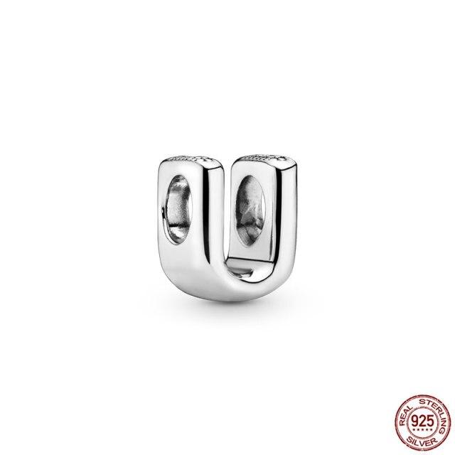 100% натуральная подвеска из стерлингового серебра 925 пробы, памятная буква серии A-Z, бисер, оригинальный браслет-подвеска Panjia, ювелирные изделия