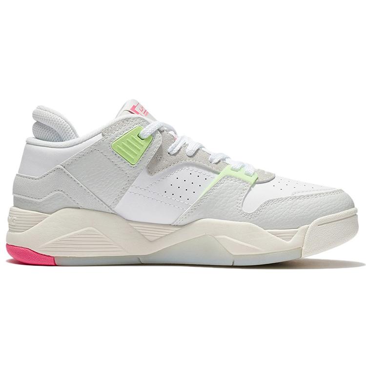 Li Ning Скользкие Устойчивые к истиранию Амортизирующие Низкие Винтажные Баскетбольные Кроссовки Женские Серый Зеленый Красный AGBS032-3