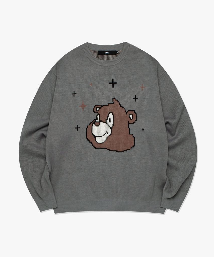 Свитер LMC Bear вязаный, цвет серо-меланжевый