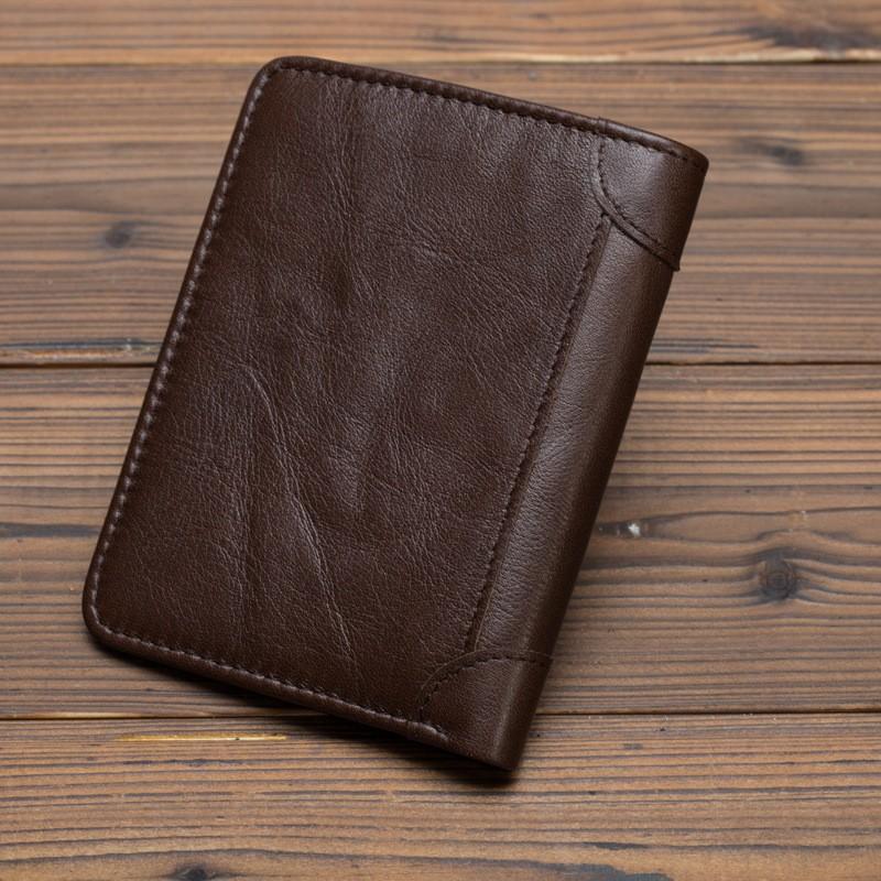 Men's Wallet Crazy Horse Leather Short Money Clip Layer Cowhide All-match Small Wallet