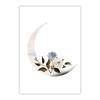 Plant Flower Wall Art, Nordic Moon Canvas Painting, Minimalist Aesthetic Poster Print for Living Room Bedroom Wall Decor