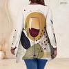 Plus Size Women V Neck Long Sleeve Loose Top With Irregular Split Hem For Casual Occasions